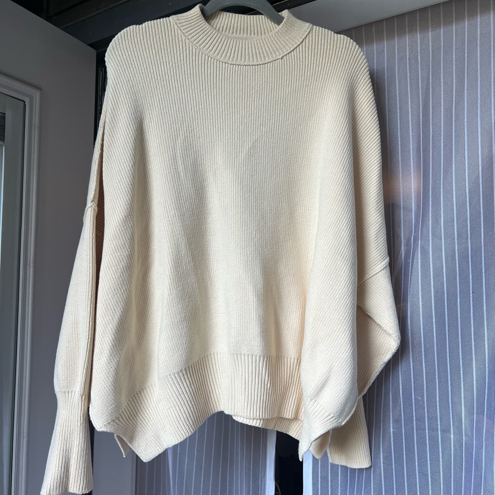 Free People Easy Street Tunic Cream Sweater